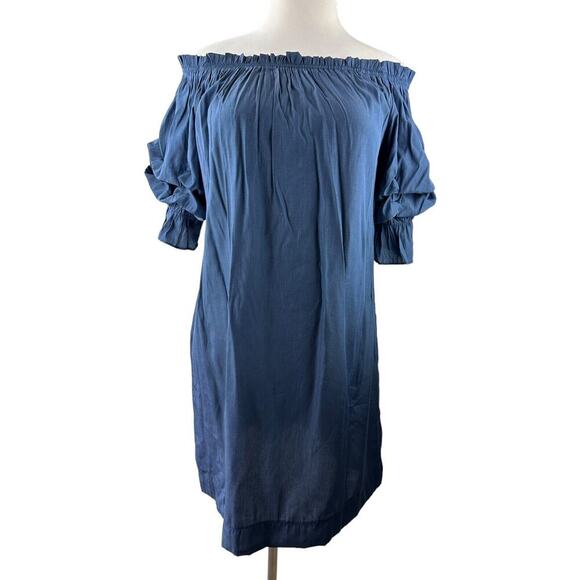 Mersea Tulum Ruffle Sleeve Dress Navy Blue Women's Size Small Mer Sea - Picture 11 of 11